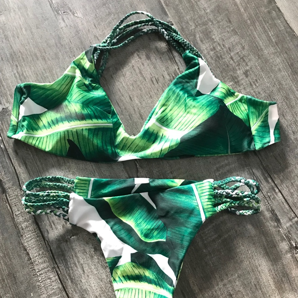 Tropical Two piece thong bikini